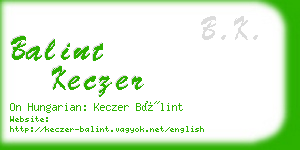 balint keczer business card